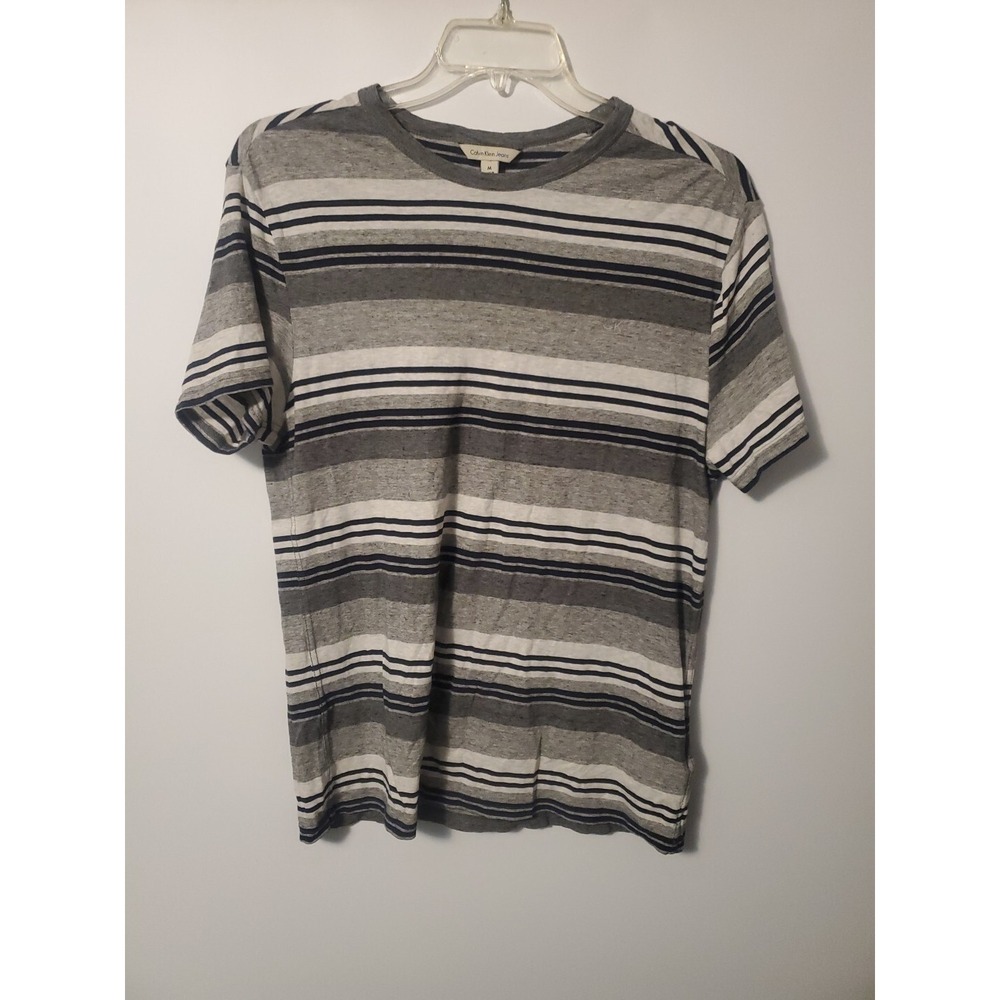 Calvin Klein Jeans Short Sleeve Shirt Size Medium Grey Gray Mens